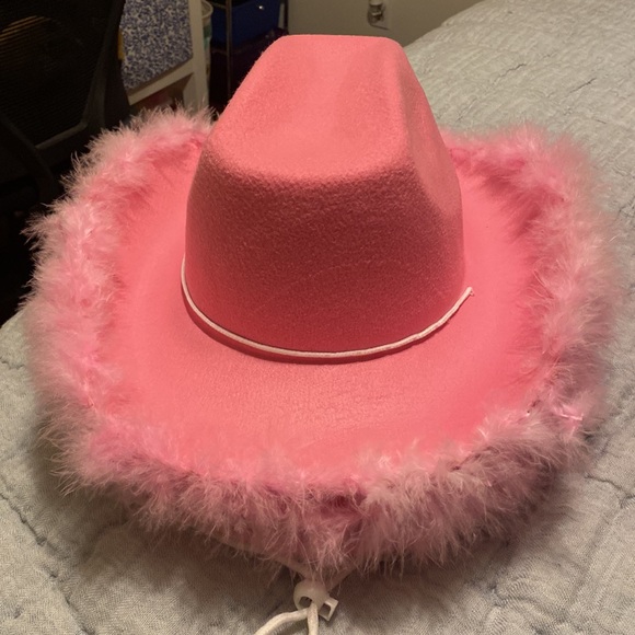 Pink Feather Boa Bachelorette Party Cowboy Cowgirl Hats - 4 Total! - Picture 2 of 3